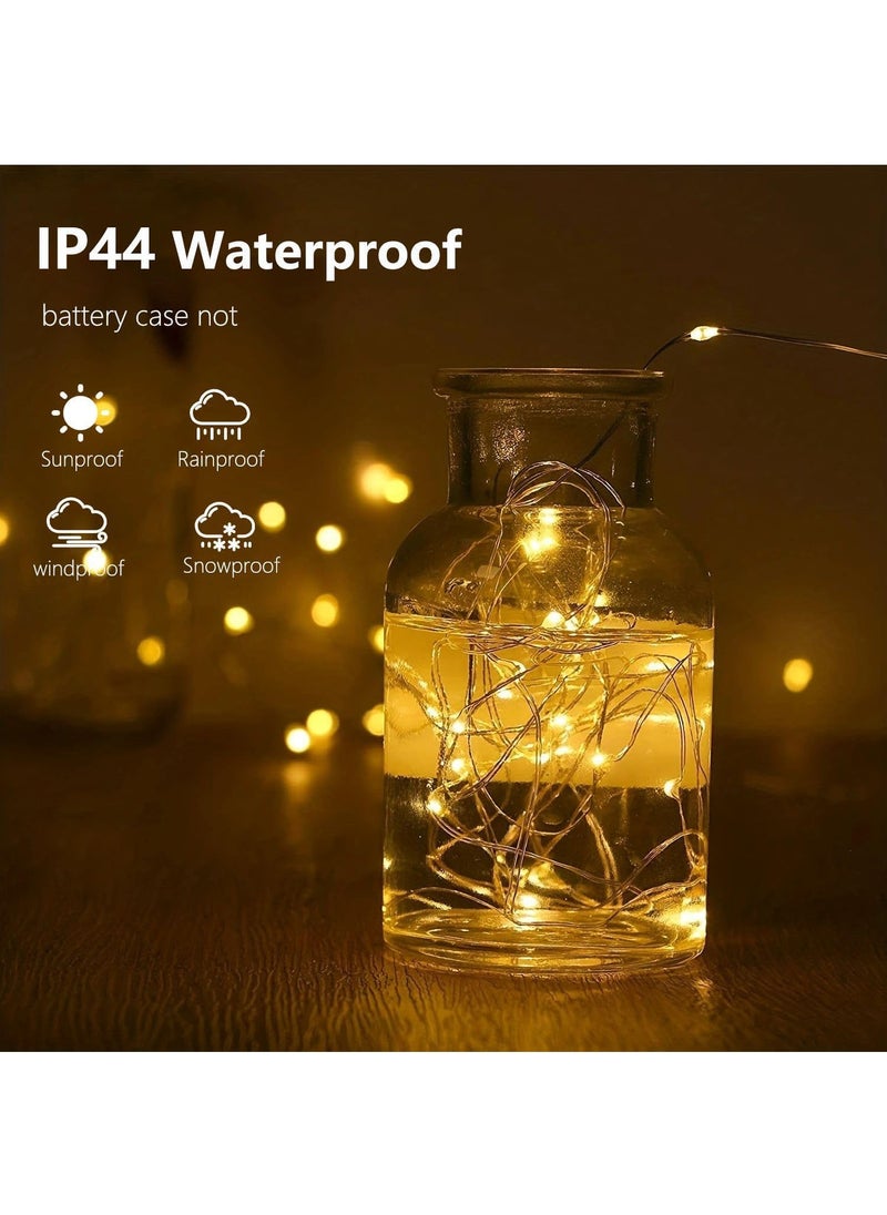 Lesha 50 LED 16FT Waterproof  Battery Operated String Lights, Outdoor Indoor Fairy Twinkle Lights for Home Bedroom Wedding DIY Centerpiece Birthday (Warm White)  - Image 2