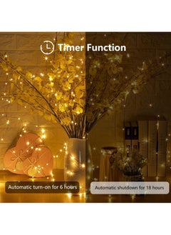 Lesha 50 LED 16FT Waterproof  Battery Operated String Lights, Outdoor Indoor Fairy Twinkle Lights for Home Bedroom Wedding DIY Centerpiece Birthday (Warm White)  - Image 5