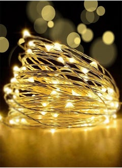 Lesha 50 LED 16FT Waterproof  Battery Operated String Lights, Outdoor Indoor Fairy Twinkle Lights for Home Bedroom Wedding DIY Centerpiece Birthday (Warm White)  - Image 1