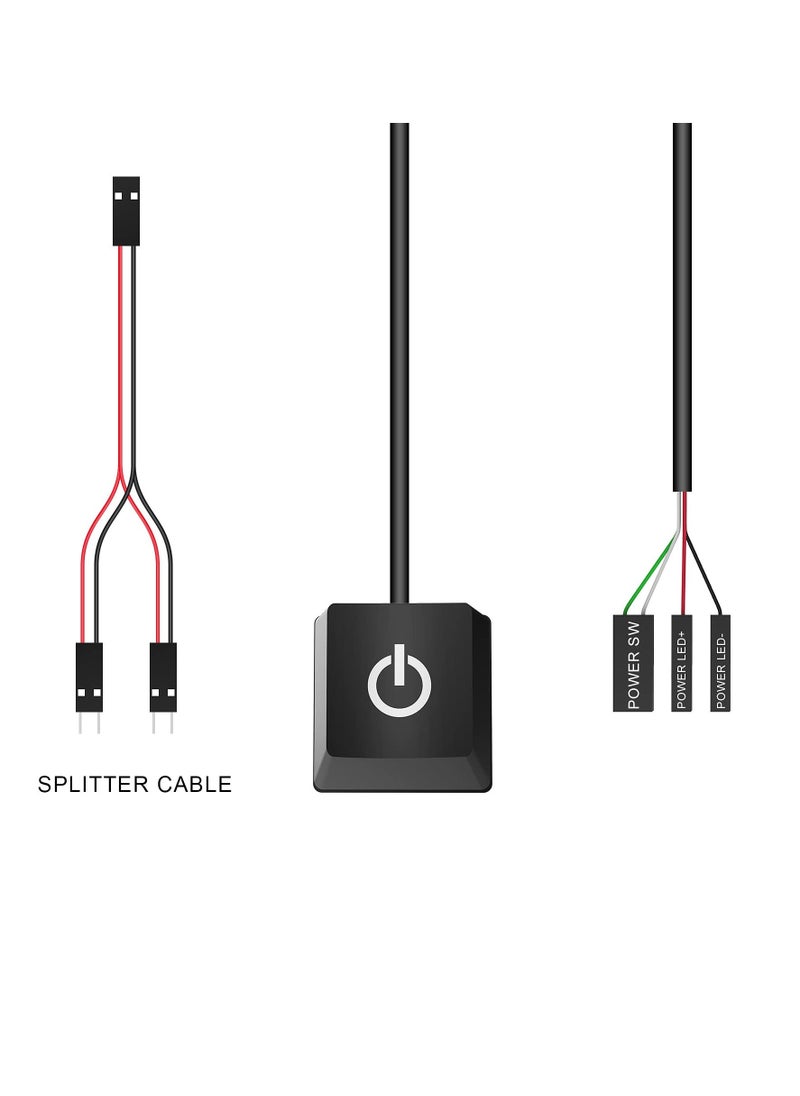 Desktop Computer Power Switch External Remote Start PC Motherboard Power On Off Switch Button Extension Cable