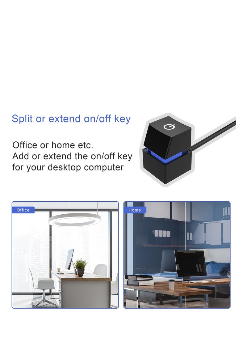 Desktop Computer Power Switch External Remote Start PC Motherboard Power On Off Switch Button Extension Cable