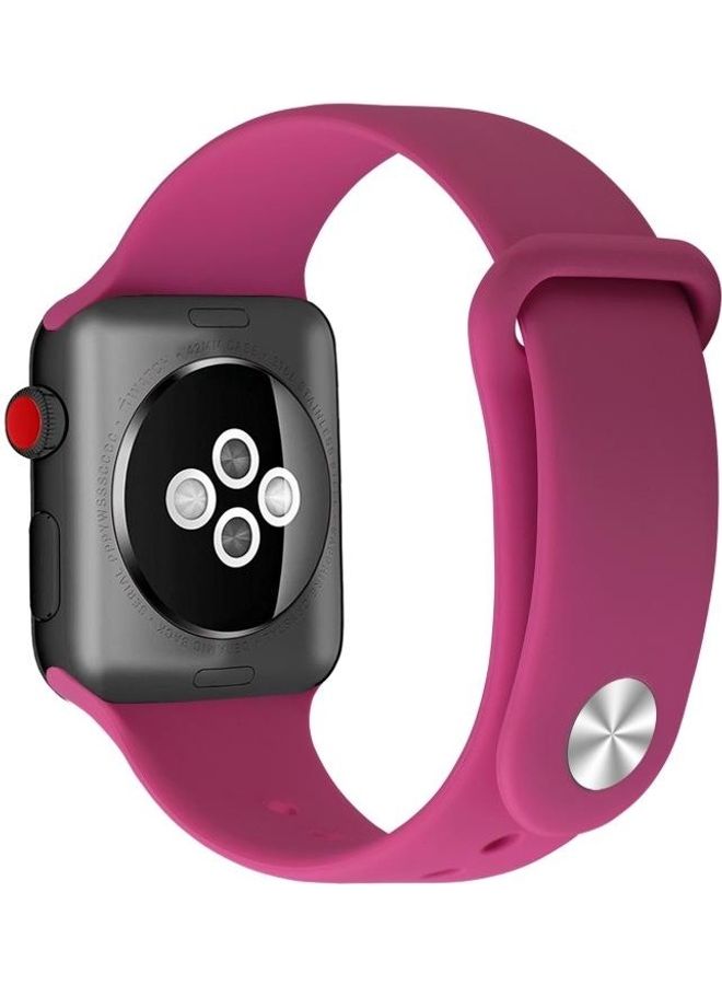 NIBEMINENT Silicone Replacement Watchband For Apple Watch Series 6/SE/5/4 44mm - 3/2/1 42mm Pink - Image 4