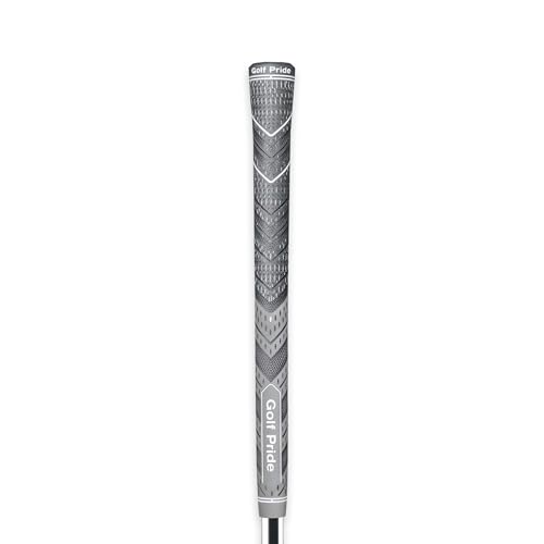 Golf Pride MCC Plus4 Golf Club Grip - All-Weather Hybrid Grip with Larger Lower Hand - Brushed Cotton Cord & Pebbled Texture - Undersized - Grey - Image 1