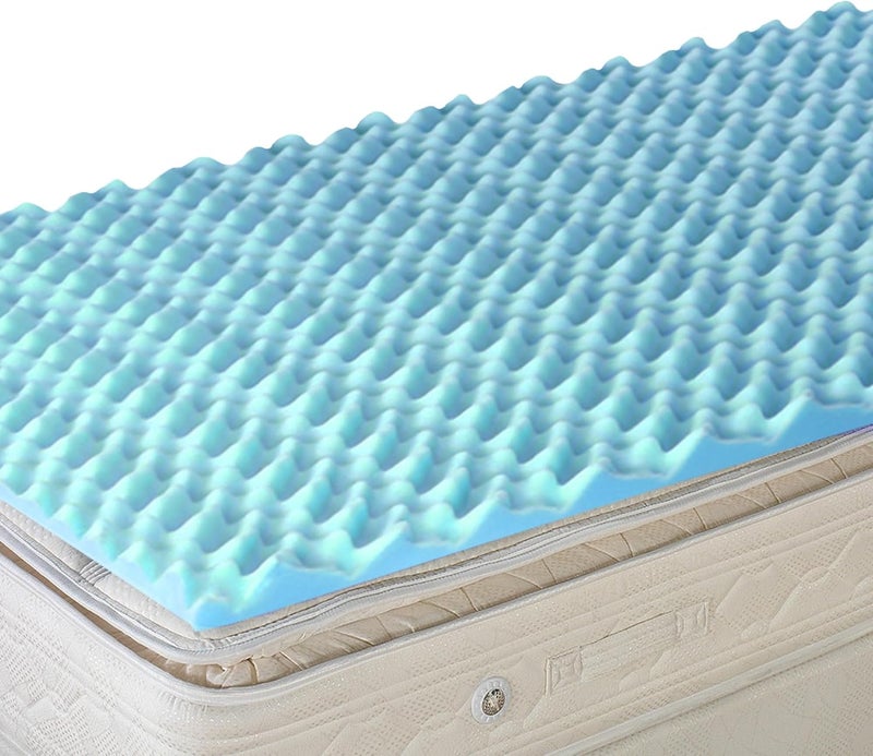 DMI DMI Foam Mattress Topper Egg Crate Foam Pad Mattress Pad and Bed Topper for Support Air Circulation Pressure Relief and Weight Distribution Twin Size Mattress 33 x 72 x 2Blue  - Image 1