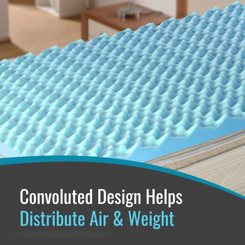 DMI DMI Foam Mattress Topper Egg Crate Foam Pad Mattress Pad and Bed Topper for Support Air Circulation Pressure Relief and Weight Distribution Twin Size Mattress 33 x 72 x 2Blue  - Image 2