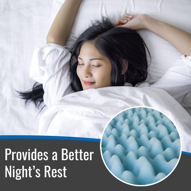 DMI DMI Foam Mattress Topper Egg Crate Foam Pad Mattress Pad and Bed Topper for Support Air Circulation Pressure Relief and Weight Distribution Twin Size Mattress 33 x 72 x 2Blue  - Image 4