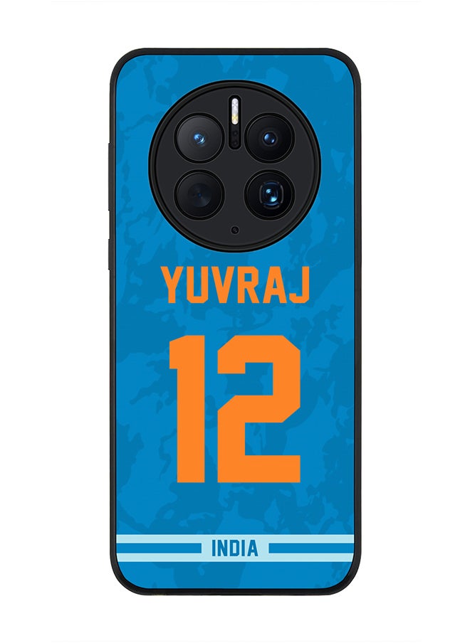 Stylizedd - Rugged Black Edge Case for Huawei Mate 50 Pro, Slim fit Soft Case Flexible Rubber Edges Thin Cover - Player Name - Yuvraj Singh, Jersey Number- 12 - Image 1