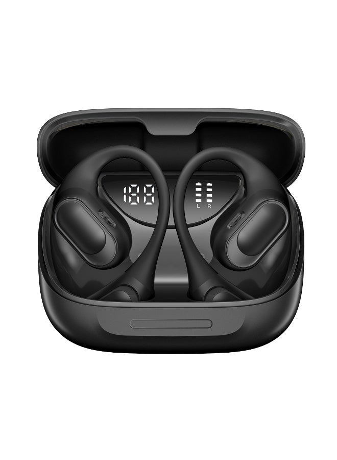 Blackview AirBuds 200 IP68 Waterproof AI-powered ENC Bluetooth 5.4 Open-ear OWS Earbuds Eclipse Black. - Image 3