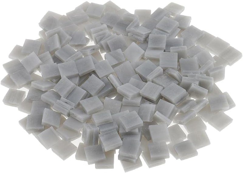 klarako 250pcs Vitreous Glass Mosaic Tiles Pieces For Arts DIY Craft 10x10mm Many Color klarakoGrey - Image 1