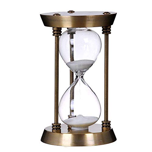 B BELLAWARE Bellaware 60 Minute Metal Hourglass Sand Timer, Decorative Large Size Sand Clock (Bronze) - Image 2