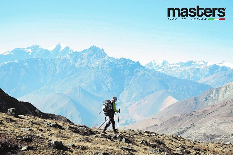 Masters Trekking Poles Ranger (Blue) – Alu 5083 Aluminum Hiking Poles, Adjustable 115–140 cm (70 cm Collapsed), Band Automatic Lock System, Clamper Adjustment, Carbide Tips, Durable 286g Trekking Poles for Hiking & Outdoor Adventure - Image 2