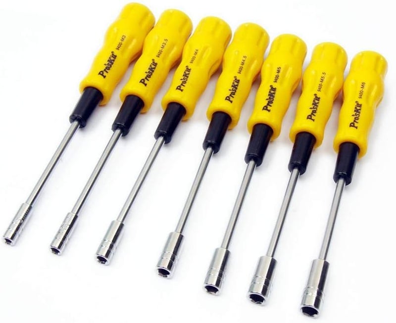 Pro'sKit 7-Piece Hex Nut Driver Set with Soft Grip Handles