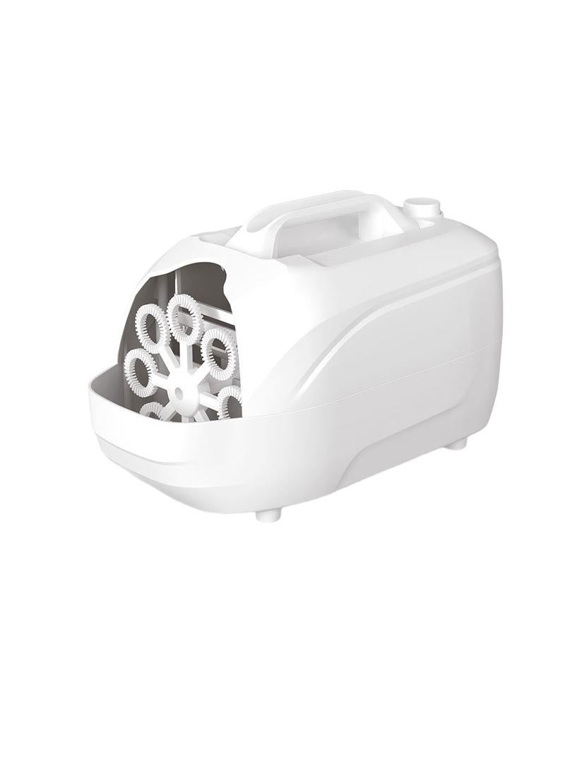 Kids Suitcase Shape Electric Bubble Blower White - Image 1