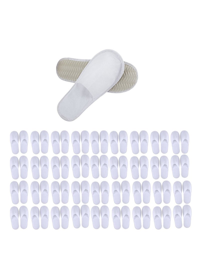 Via Saffi - 36 Pairs Disposable Bath Slippers for Ramadan Guests - Bulk Slipper Pack for Hotel, Spa, Travel, Shoeless Home, White Closed Toe - Image 1
