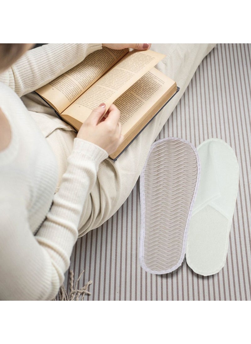 Via Saffi - 36 Pairs Disposable Bath Slippers for Ramadan Guests - Bulk Slipper Pack for Hotel, Spa, Travel, Shoeless Home, White Closed Toe - Image 1