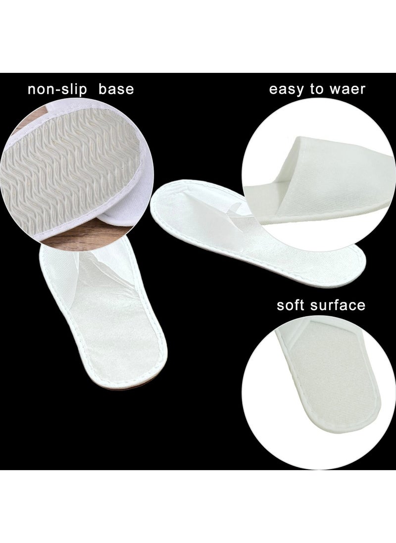 Via Saffi - 36 Pairs Disposable Bath Slippers for Ramadan Guests - Bulk Slipper Pack for Hotel, Spa, Travel, Shoeless Home, White Closed Toe - Image 1