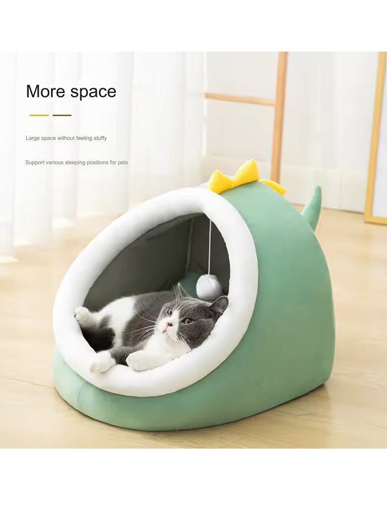 1pc Cat Bed Semi-Enclosed Removable Kitten Puppy Sofa Four-Season Universal Cozy Pet Bed Comfortable Dog Bed Pet Cushion - Image 4