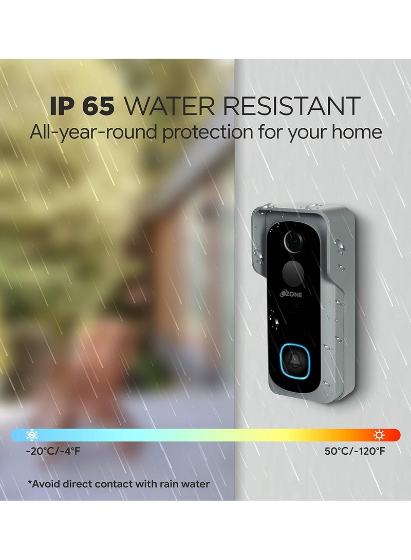 Ozone Smart Video Door Bell With Camera For Home Instant Visitor Video Call On Phone Wireless Video Doorbell Camera  Security Alarm With Motion Sensor 1080p Camera  Works With Alexa  Google - Image 4