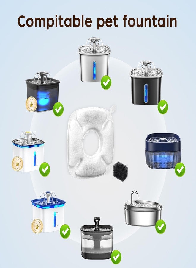 KANCHOU Cat Water Fountain Filter 8 Pcs,4 Pack Cat Fountain Replacement Filters with 4 Pre-Filter Sponges Compatible with 95oz/2.8L/67oz/2L and 135oz/4L Automatic Pet Water Dispensers - Image 2