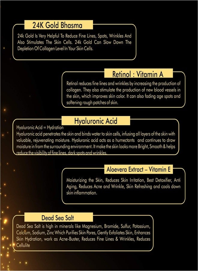 SebonCare Retinol Serum For Face Enrich with 24K Gold, Hyaluronic Acid, Vitamin E, Aloevera Extract, Dead Sea Salt - 30ml - Image 4