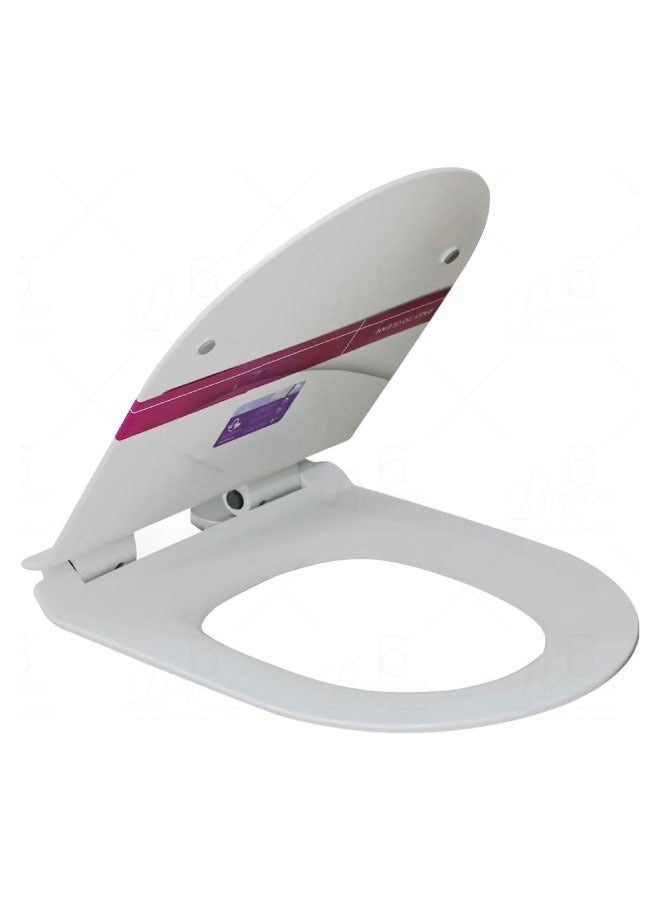 B Bagno Ultra-Slim Soft Close Toilet Seat Cover Wc White Lid - Image 1
