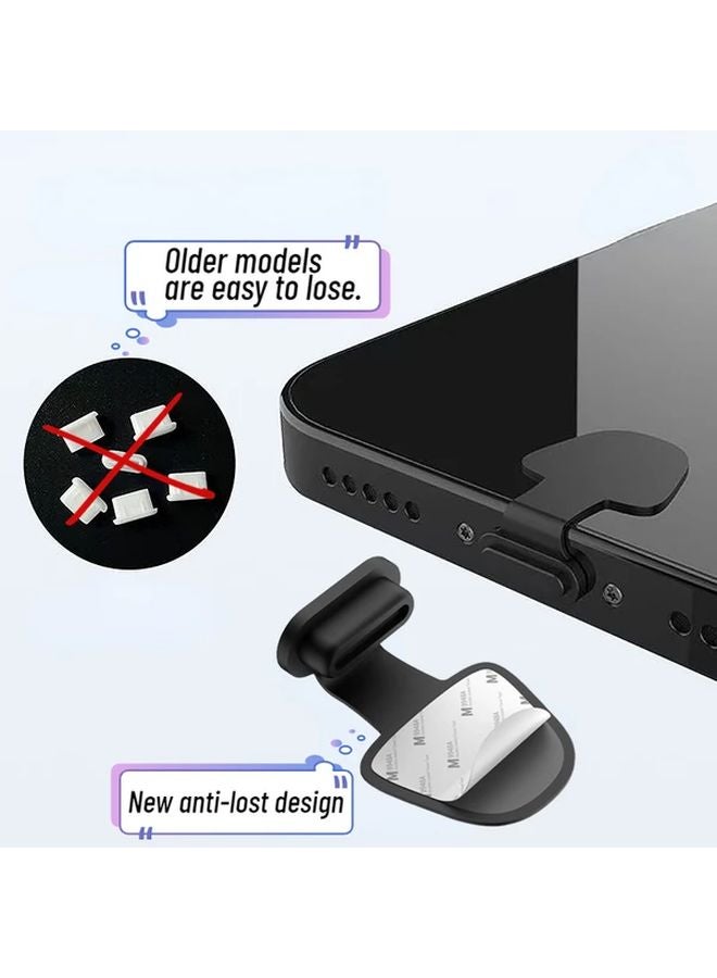 سدادة غبار USB-C سوداء مضادة للضياع لمنفذ Type-C للأندرويد - Image 2