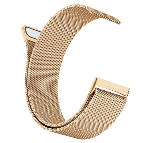 Tobfit Watch Strap Compatible with Fitbit Versa 2 (Watch Not Included), Stainless Steel Chain Strap with Magnetic Buckle Compatible for Men & Women (S, Rose Gold) - Image 1