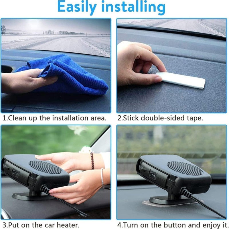 24V Car Heater 150W Fast Heating - Low Energy Consumption Safe Auto Defroster for 24V Trucks Winter Defogging Camping Trips - Image 5