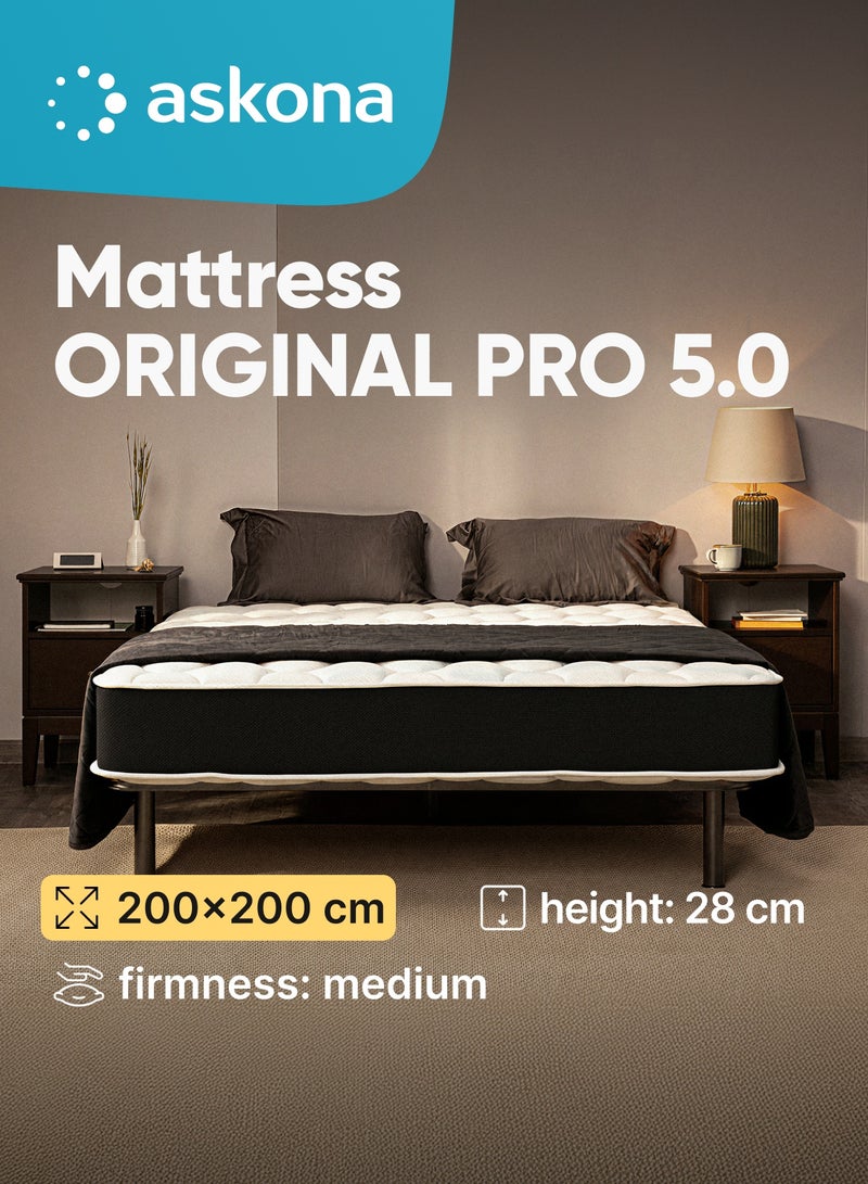 Askona Mattress ORIGINAL PRO 5.0 200x200x28 cm (LxWxH) - Image 1
