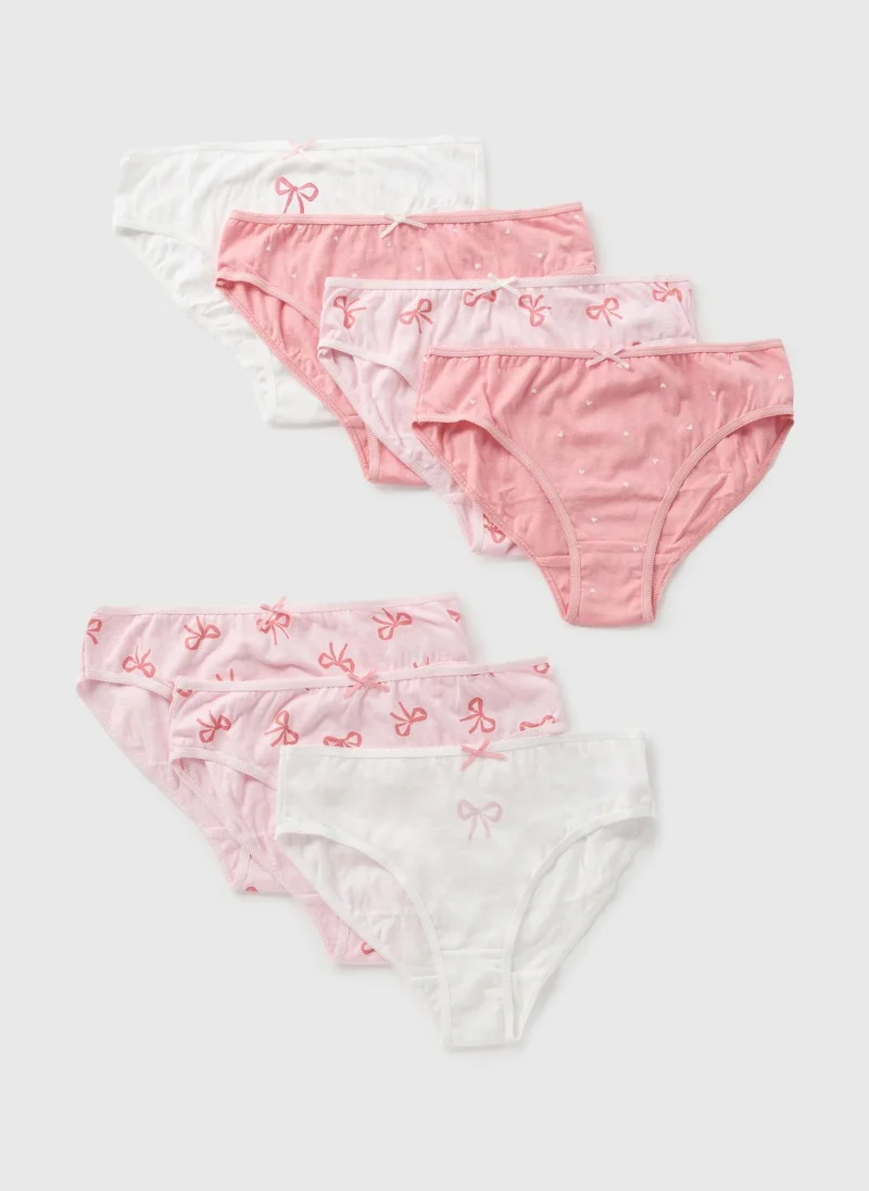 ماتلان حزمة  سراويل داخلية للبنات بفيونكة مرجانية