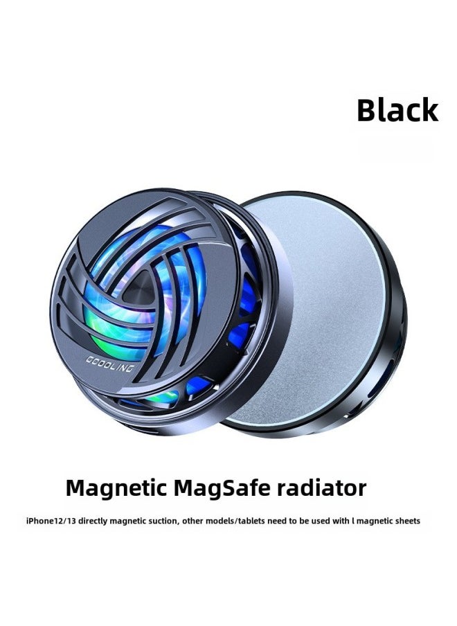 Generic Dual-core Mobile Phone Cooler Live Digital Display Tablet Absorption Semiconductor Cooling Clip Heat Reduction Device-Color:K6 Magnetic Black  - Image 1
