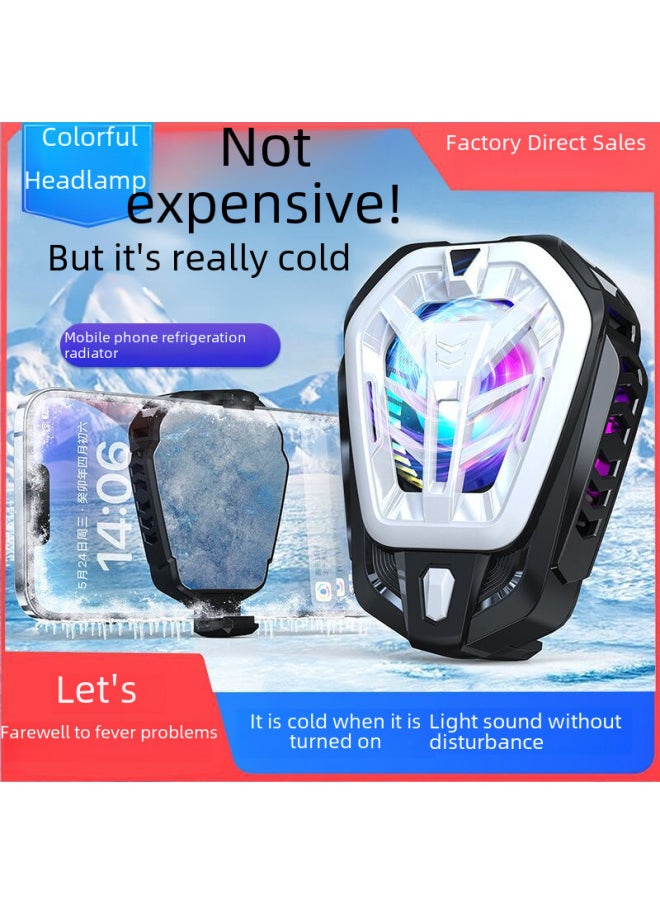 Generic Dual-core Mobile Phone Cooler Live Digital Display Tablet Absorption Semiconductor Cooling Clip Heat Reduction Device-Color:K6 Magnetic Black  - Image 3