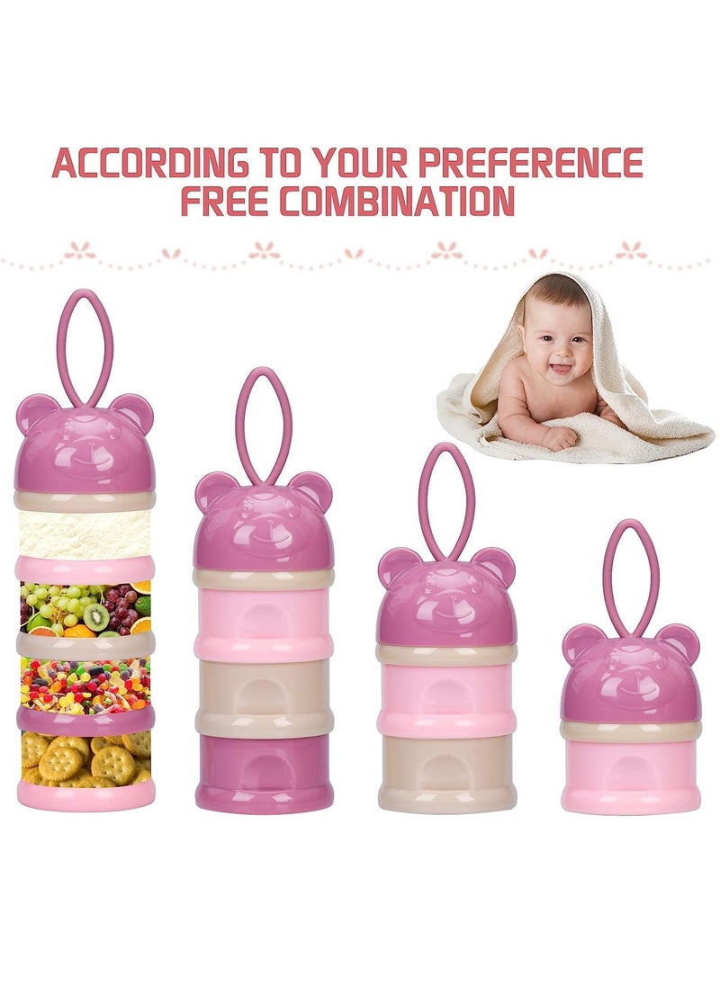 Baby Milk Powder Formula Dispenser Non-spill 3 Compartments Smart Stackable Baby Feeding Travel Storage Container