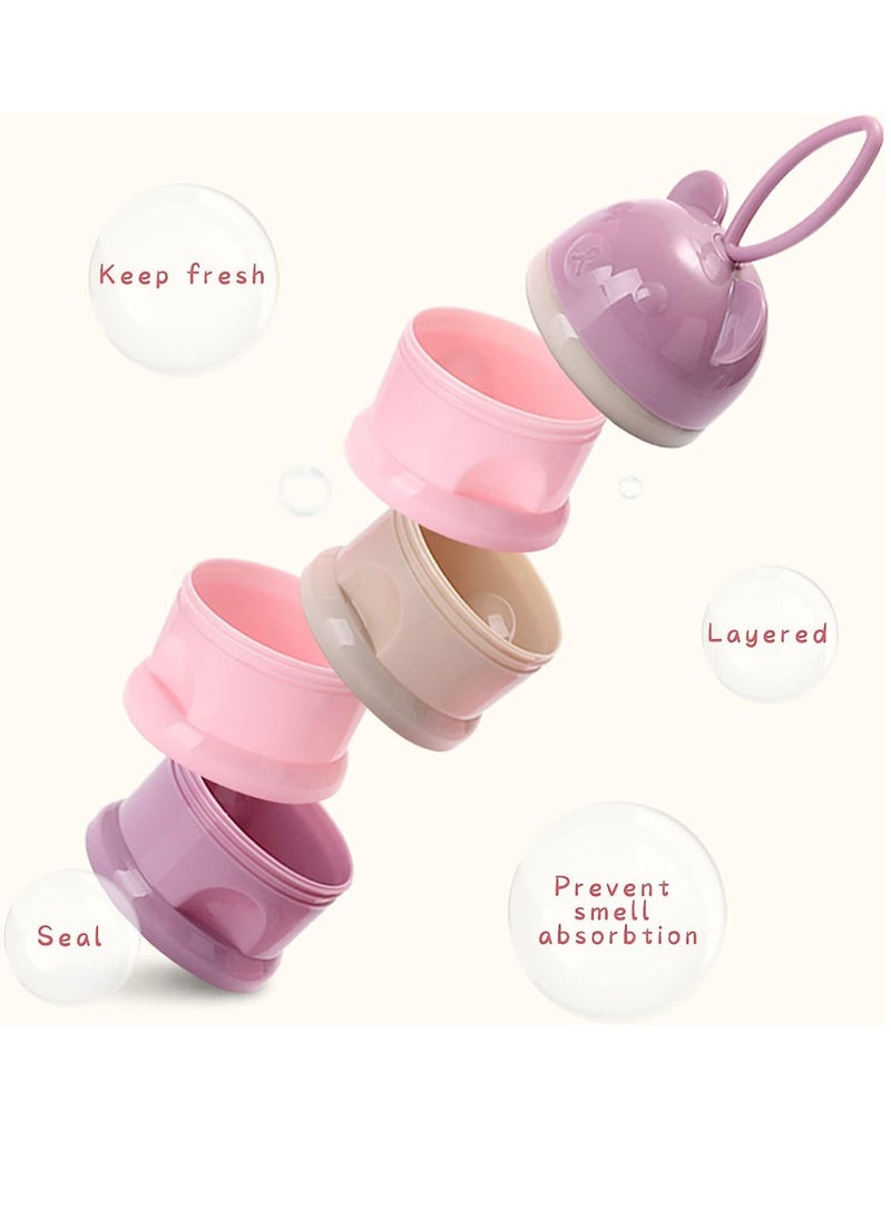 Baby Milk Powder Formula Dispenser Non-spill 3 Compartments Smart Stackable Baby Feeding Travel Storage Container