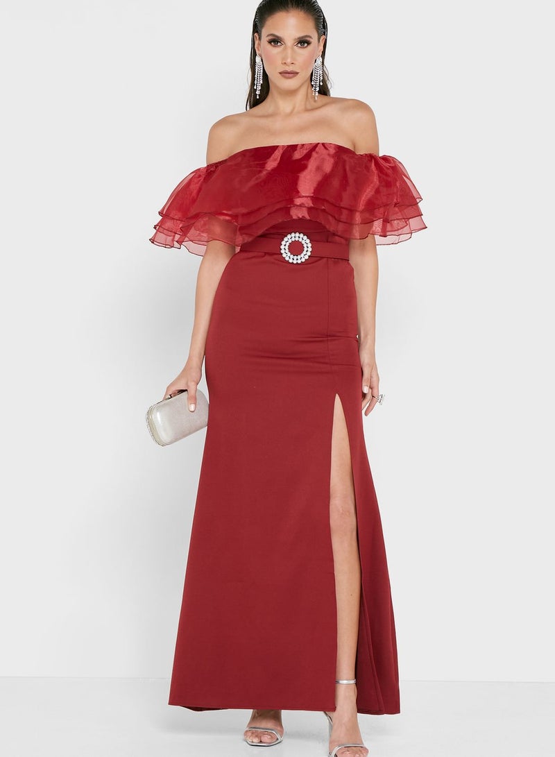 Ella Limited Edition Off-Shoulder Slit Dress  - Image 4