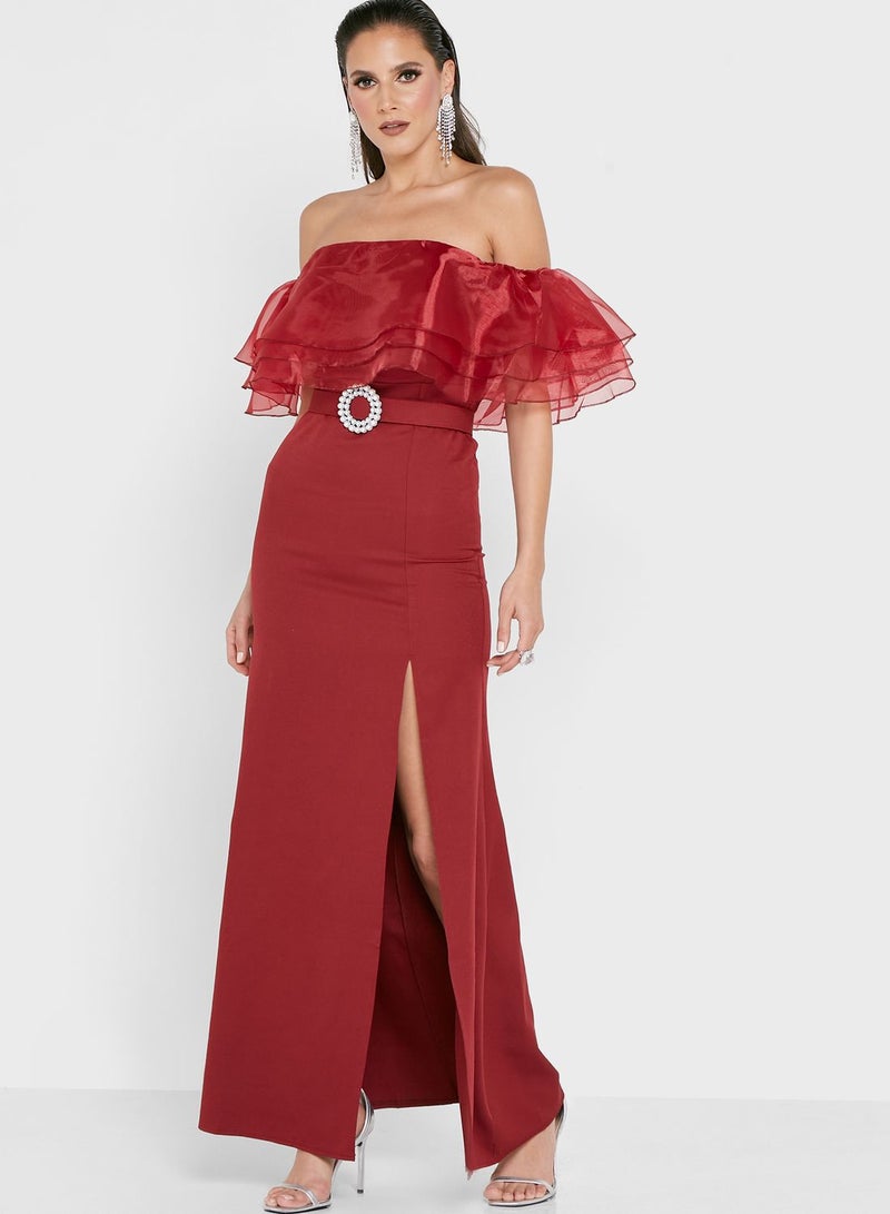 Ella Limited Edition Off-Shoulder Slit Dress  - Image 1