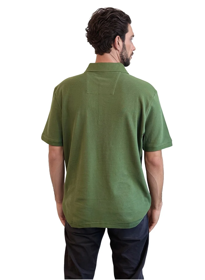 نوتيكا Men's Sage Green Short Sleeve Polo Shirt, Stylish Lightweight Summer Style