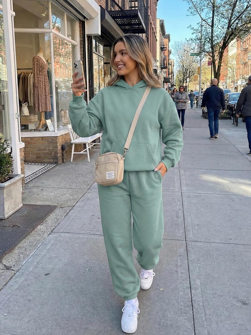 KANSOON Sweatsuits for Women Set 2 Piece Outfits Long Sleeve Hoodie Oversized Sweatshirt Jogger Pants Casual Tracksuit Sets - Image 2