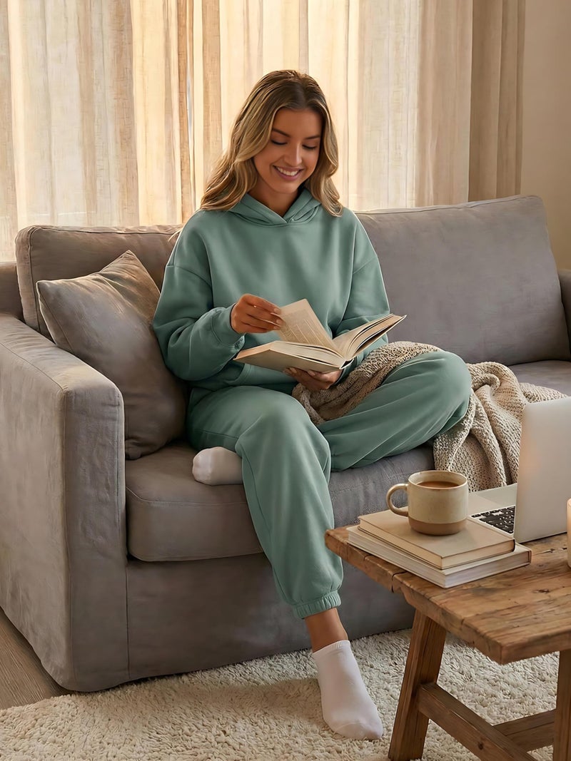 KANSOON Sweatsuits for Women Set 2 Piece Outfits Long Sleeve Hoodie Oversized Sweatshirt Jogger Pants Casual Tracksuit Sets - Image 5