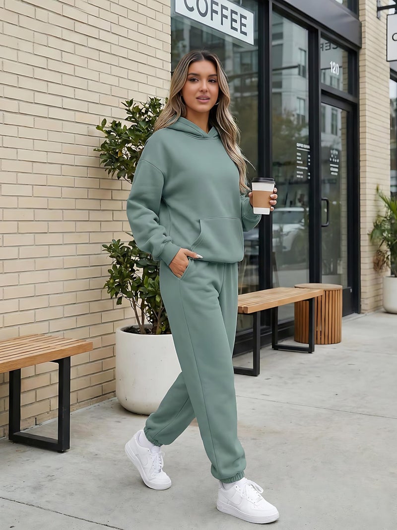 KANSOON Sweatsuits for Women Set 2 Piece Outfits Long Sleeve Hoodie Oversized Sweatshirt Jogger Pants Casual Tracksuit Sets - Image 3