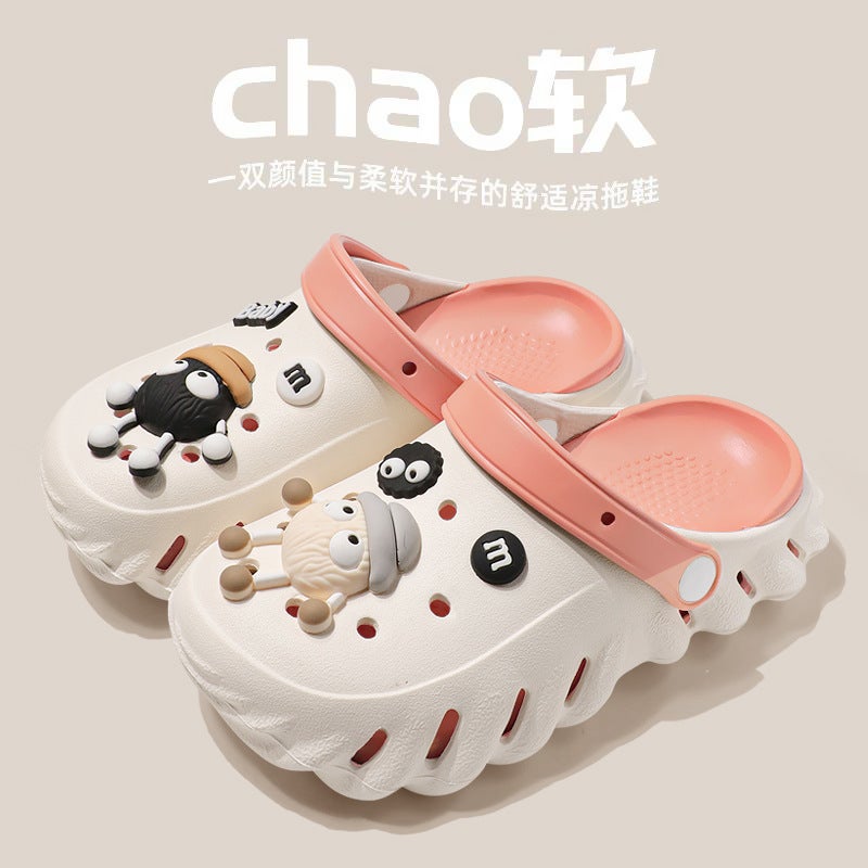Pony Polly 30-39 Yards Girls Ladies Hole Shoes Cartoon Non-Slip Soft Bottom Beach Shoes Parent Shoes - Image 1