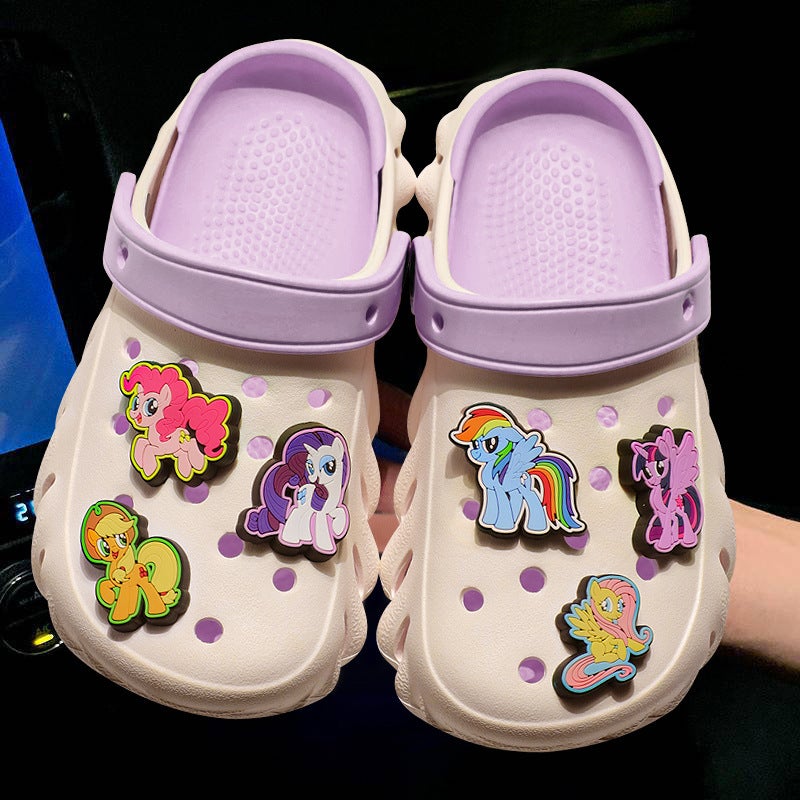 Pony Polly 30-39 Yards Girls Ladies Hole Shoes Cartoon Non-Slip Soft Bottom Beach Shoes Parent Shoes - Image 2