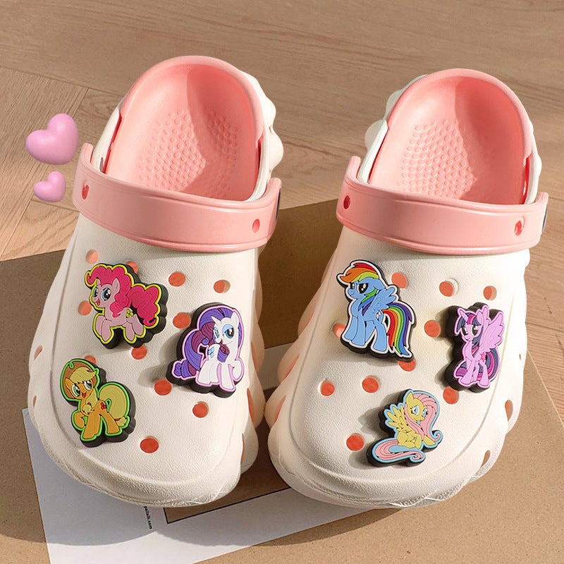 Pony Polly 30-39 Yards Girls Ladies Hole Shoes Cartoon Non-Slip Soft Bottom Beach Shoes Parent Shoes - Image 5