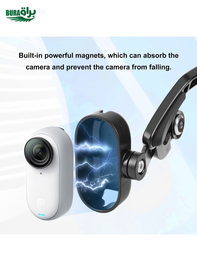 BURAQ For Insta360 GO 3 / GO 3S PULUZ Magnetic POV Holder Head Mount (Black)  - Image 5