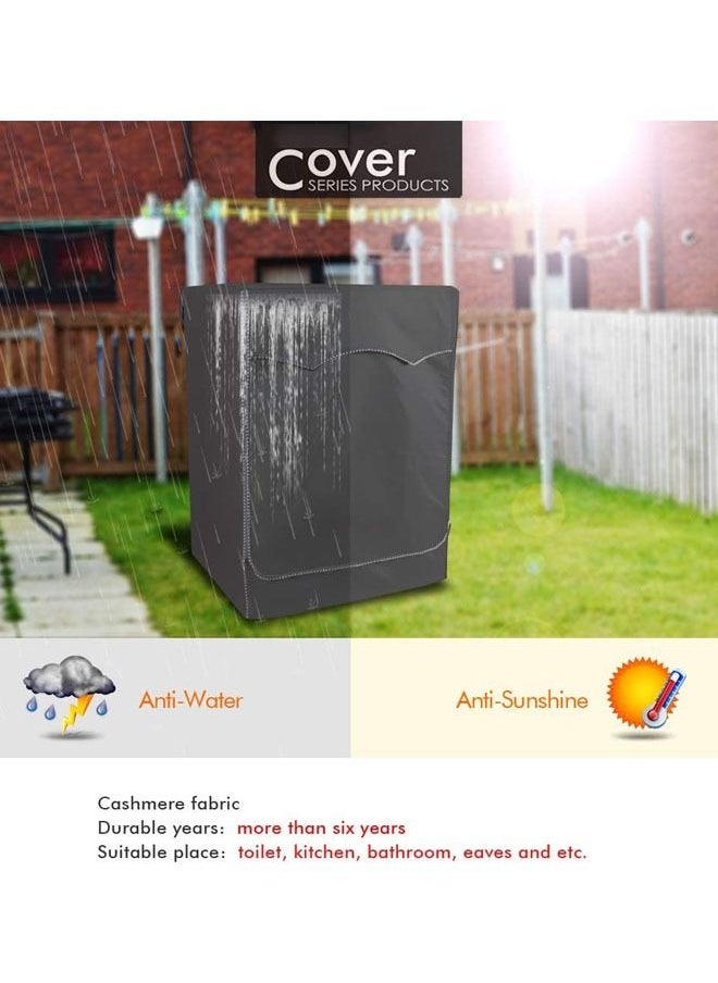 Arabest Washing Machine Cover/Dryer Cover,Fit for Most 7.5-12KG. Front loading Machine,Cover on 4 Sides-Maximum Protection(Gray，W27 D33 H39 inches)  - Image 3