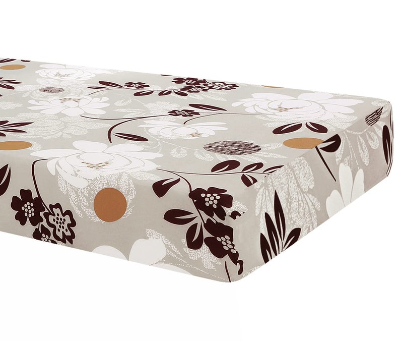 SearchI Stretch Printed Sofa Couch Cushion Covers Replacement Chair Cushion Slipcovers Sofa Seat Cover Furniture Protector Sofa Slipcover Soft with Elastic BottomMedium Brown Flower