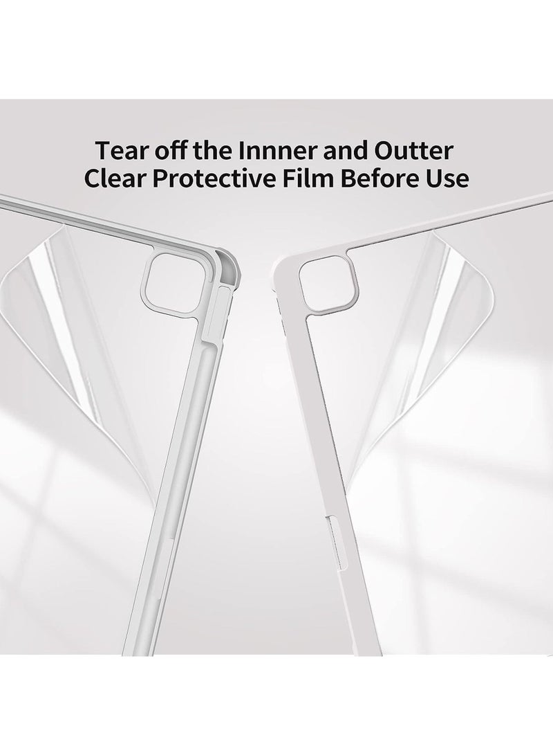 روك بو حافظة لجهاز iPad Pro مقاس 12.9 بوصة (الجيل السادس/الخامس/الرابع/الثالث 2022/2021/2020/2018) - حامل قلم + وضع السكون/التنشيط التلقائي + حماية الكاميرا - غطاء خلفي شفاف مقاوم للصدمات - Image 5