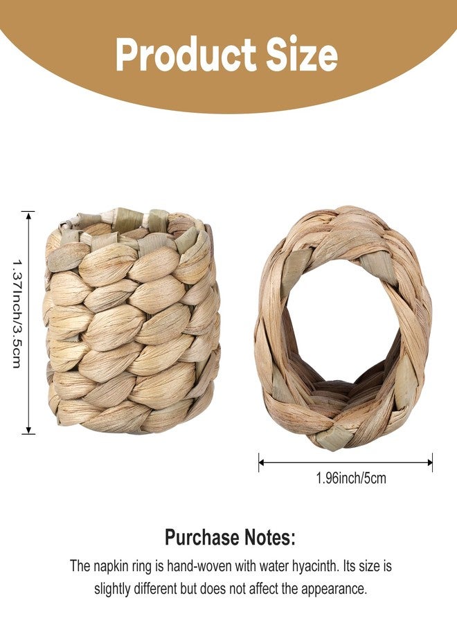 APTWOW Farmhouse Napkin Rings, Hand-Woven Napkin Rings for Table Decor, Fall Rustic Napkins Rings, Napkin Holder Buckles for Holiday Party, Easter, Birthday, Thanksgiving, Christmas - Image 3