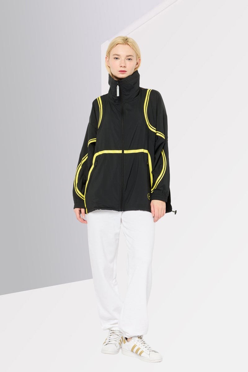 Adidas by Stella McCartney Women Loose Fit Long Sleeve Outdoor Windbreaker, Black - Image 2