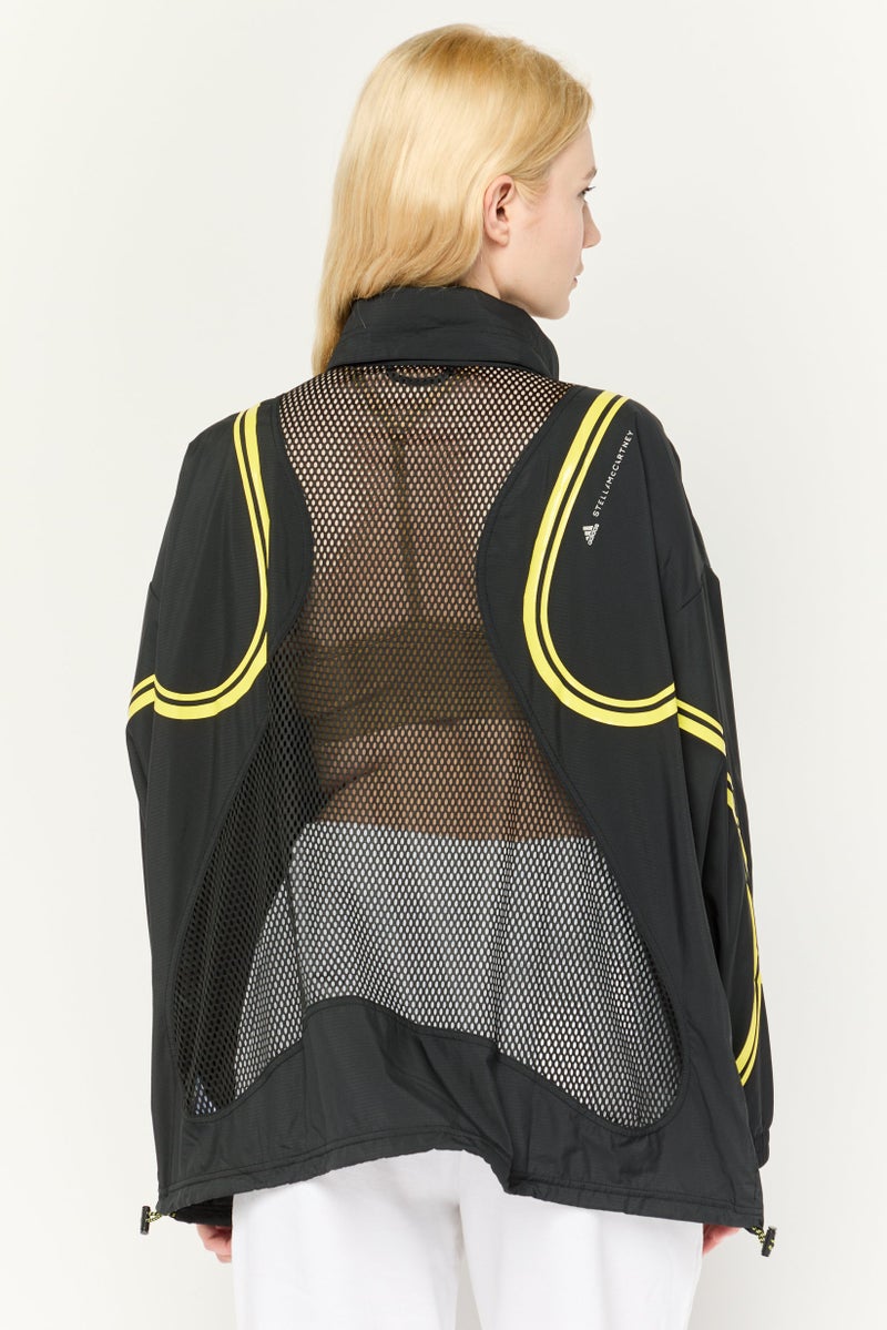 Adidas by Stella McCartney Women Loose Fit Long Sleeve Outdoor Windbreaker, Black - Image 4